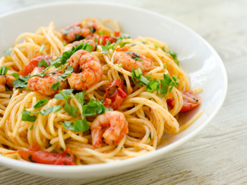 Spaghetti mit Tomatensugo und Flußkrebsen - Rezept, Bild von Olaf